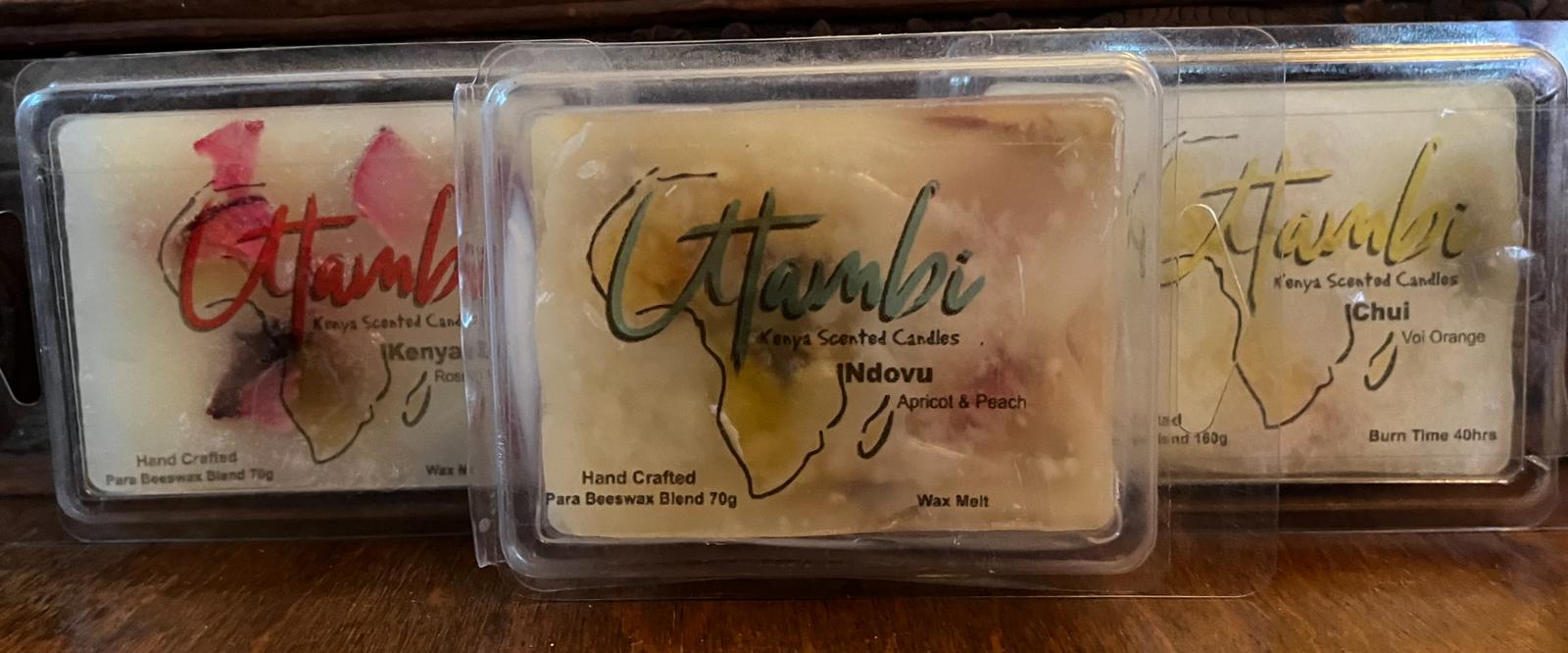 Assorted Utambi scented wax melts in retail packs